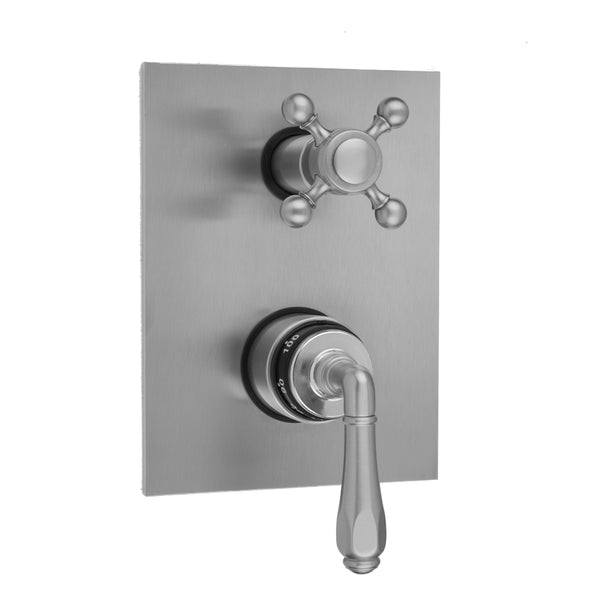 Rectangle Plate with Smooth Lever Thermostatic Valve with Ball Cross Built-in 2-Way Or 3-Way Diverter/Volume Controls (J-TH34-686 / J-TH34-687 / J-TH34-688 / J-TH34-689) - Stellar Hardware and Bath 
