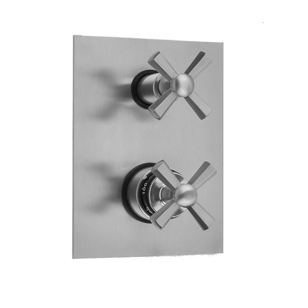 Rectangle Plate with Hex Cross Thermostatic Valve with Hex Cross Built-in 2-Way Or 3-Way Diverter/Volume Controls (J-TH34-686 / J-TH34-687 / J-TH34-688 / J-TH34-689) - Stellar Hardware and Bath 