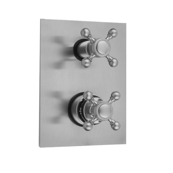 Rectangle Plate with Ball Cross Thermostatic Valve with Ball Cross Built-in 2-Way Or 3-Way Diverter/Volume Controls (J-TH34-686 / J-TH34-687 / J-TH34-688 / J-TH34-689) - Stellar Hardware and Bath 