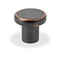 Topex FLAT CIRCULAR KNOB, BRUSHED OIL RUBBED BRONZE, 28MM OVERALL - Stellar Hardware and Bath 