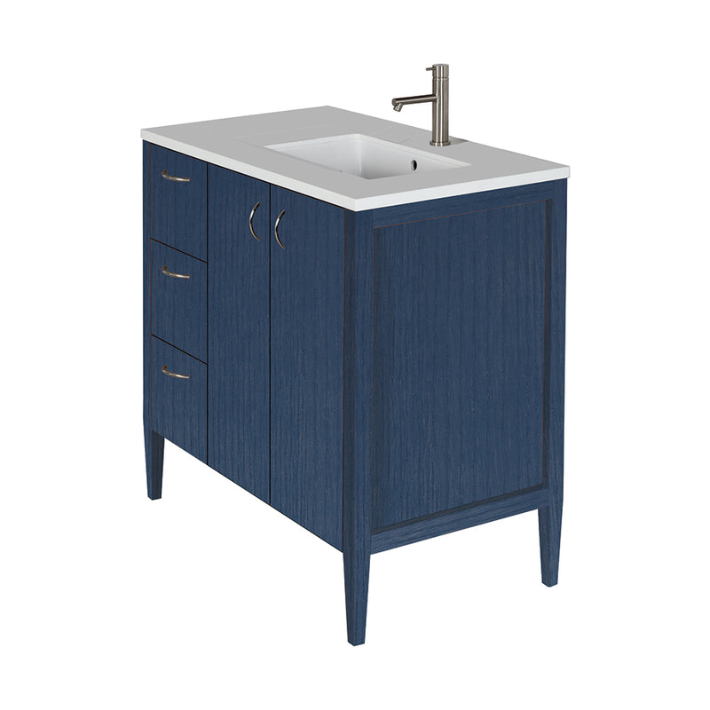 Lacava LRS-36RT-001G Lunarossa Polished White (Solid Surface) - Stellar Hardware and Bath 