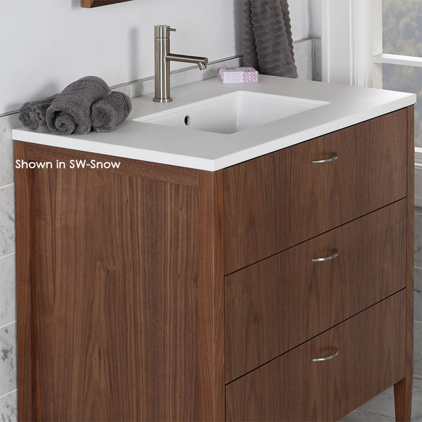 Lacava LRS-36T-001G Lunarossa Polished White (Solid Surface) - Stellar Hardware and Bath 