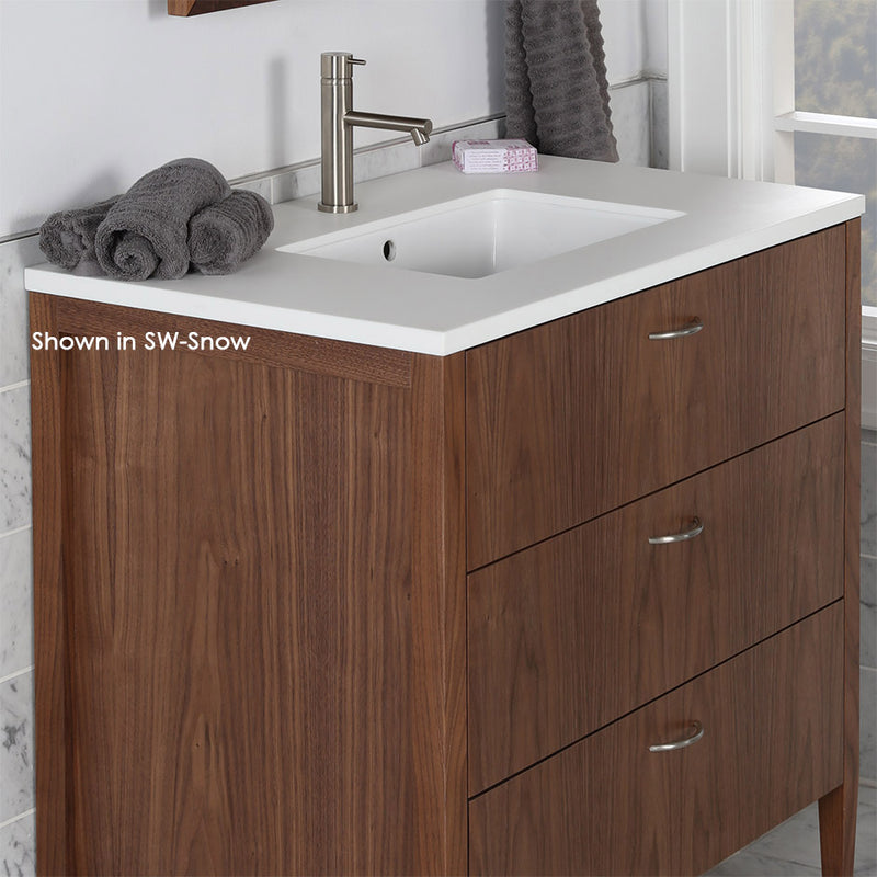 Lacava LRS-36T-001G Lunarossa Polished White (Solid Surface) - Stellar Hardware and Bath 