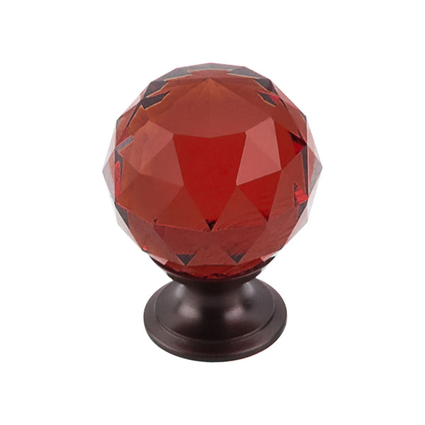 Top Knobs Wine Crystal Knob 1 3/8 Inch  Base - Stellar Hardware and Bath 