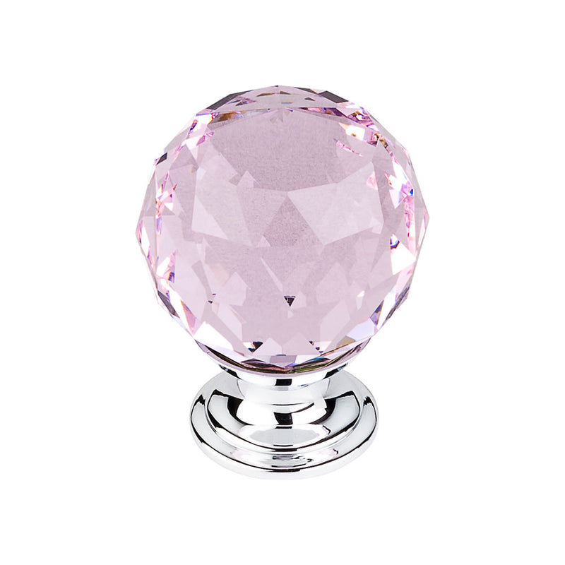 Top Knobs Pink Crystal Knob 1 3/8 Inch  Base - Stellar Hardware and Bath 