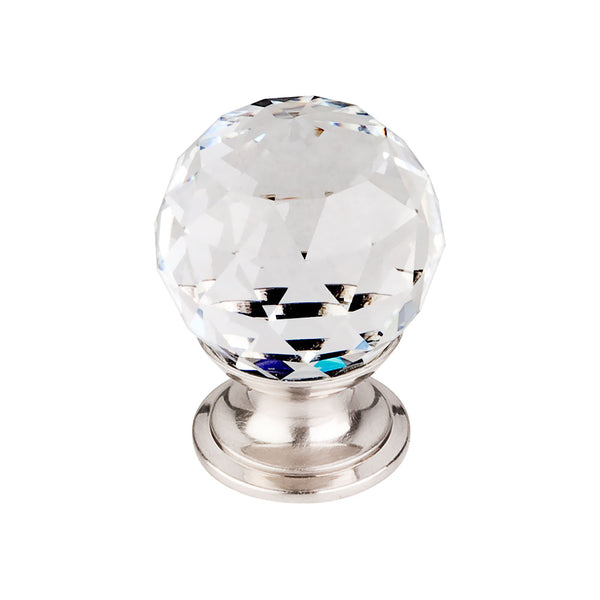 Top Knobs Clear Crystal Knob 1 1/8 Inch  Base - Stellar Hardware and Bath 