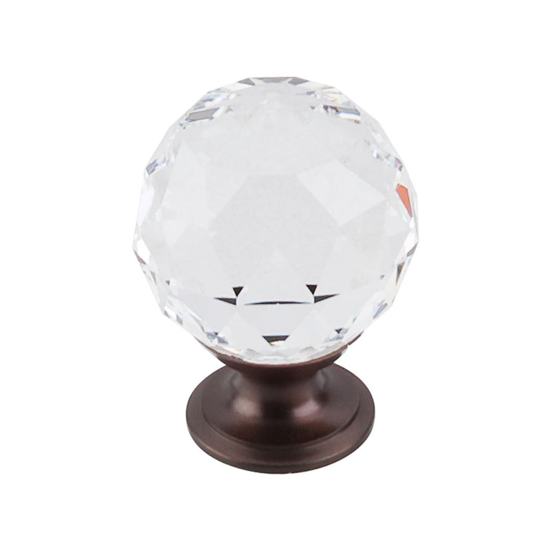 Top Knobs Clear Crystal Knob 1 3/8 Inch  Base - Stellar Hardware and Bath 