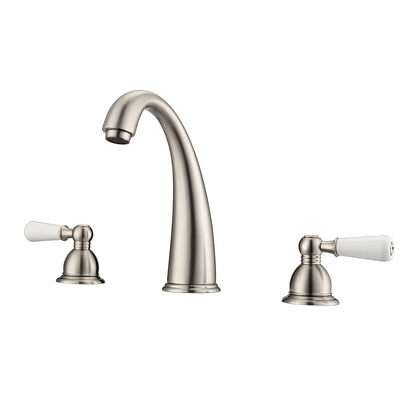 Barclay Maddox Widespread Lavatory Faucet with Porcelain Lever Handles LFW106