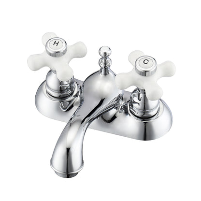 Barclay Donata 4" Centerset Lavatory Faucet with Porcelain Cross Handles LFC204