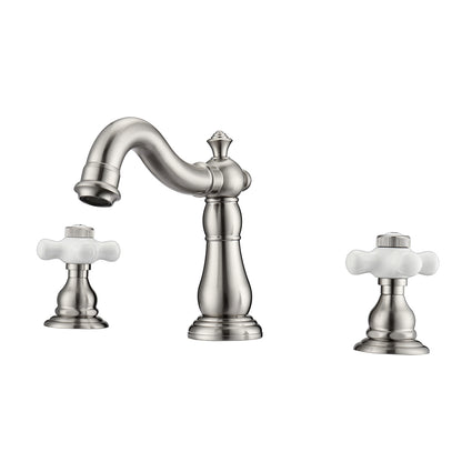 Barclay Aldora Widespread Lavatory Faucet with Porcelain Cross Handles LFW104