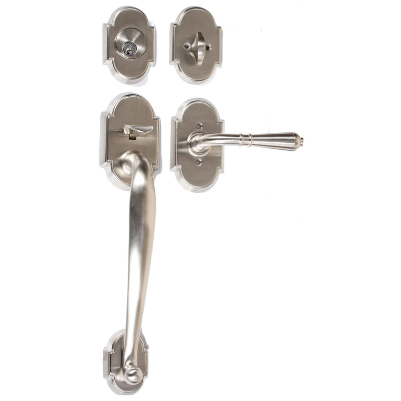 Emtek 4312 Nashville Single Cylinder Keyed Entry Classic Brass Handleset - Stellar Hardware and Bath 