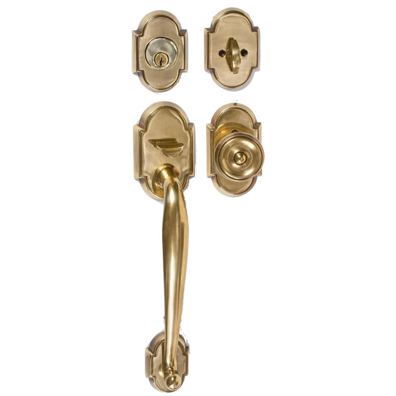 Emtek 4312 Nashville Single Cylinder Keyed Entry Classic Brass Handleset - Stellar Hardware and Bath 