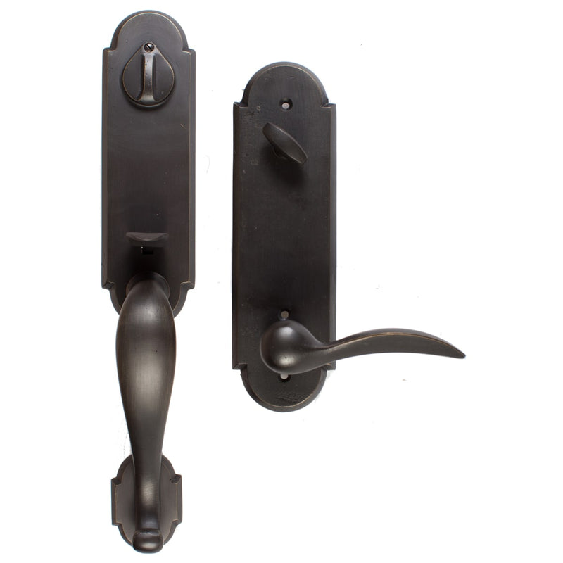 Emtek 451112 Remington Single Cylinder Keyed Entry Sandcast Bronze Handleset - Stellar Hardware and Bath 