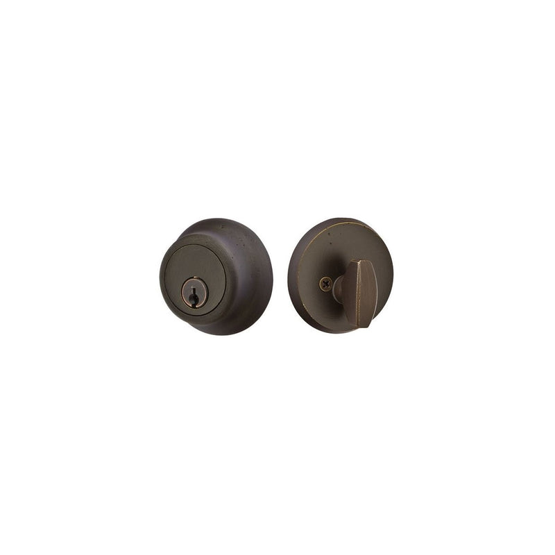 Emtek 8450 Regular Style Classic Brass Single Cylinder Deadbolt - Stellar Hardware and Bath 