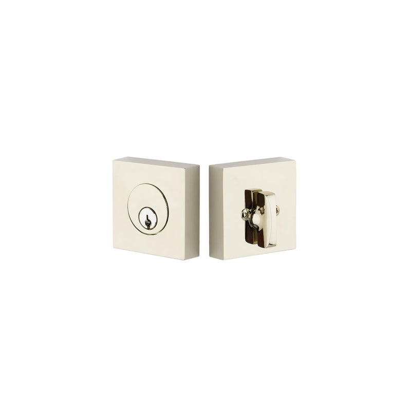 Emtek 8469 Square Brass Modern Single Cylinder Keyed Entry Deadbolt - Stellar Hardware and Bath 