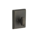 Emtek 8565 Rustic Modern Rectangular One Sided Deadbolt from the Sandcast Bronze Collection - Stellar Hardware and Bath 