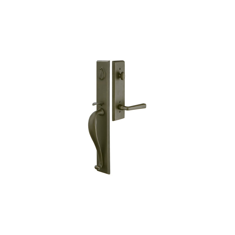 Emtek 450613 Rectangular Full Length Dummy Sandcast Bronze Handleset - Stellar Hardware and Bath 