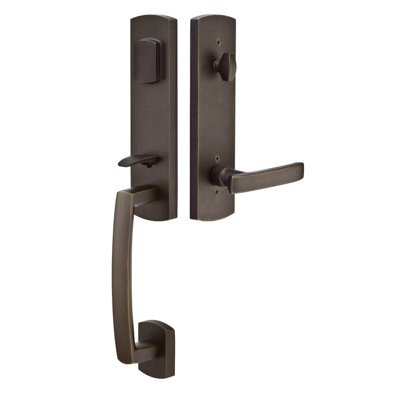 Emtek 450822 Logan Dummy Set Rustic Modern Bronze Handleset - Stellar Hardware and Bath 