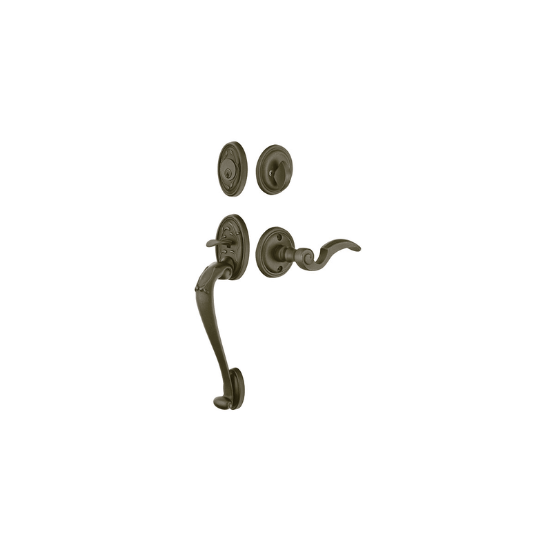 Emtek 471224 Tuscany Sectional Single Cylinder Keyed Entry Handleset from the Lost Wax Tuscany Bronze Collection - Stellar Hardware and Bath 