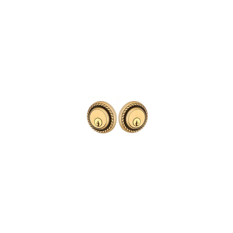 Emtek 8364 Rope Style Designer Brass Double Cylinder Deadbolt - Stellar Hardware and Bath 
