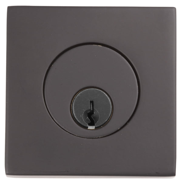 Emtek 8369 Square Style Brass Modern Double Cylinder Deadbolt - Stellar Hardware and Bath 