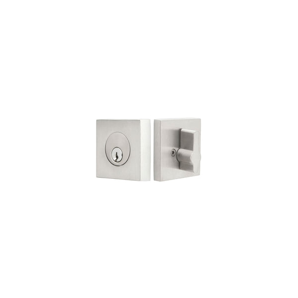 Emtek S50003SS  Square Single Cylinder Stainless Steel Deadbolt - Stellar Hardware and Bath 