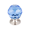 Top Knobs Blue Crystal Knob 1 1/8 Inch  Base - Stellar Hardware and Bath 