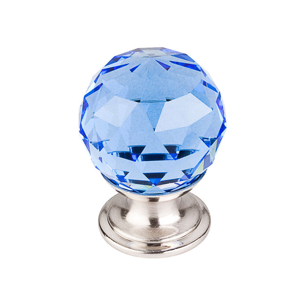 Top Knobs Blue Crystal Knob 1 1/8 Inch  Base - Stellar Hardware and Bath 