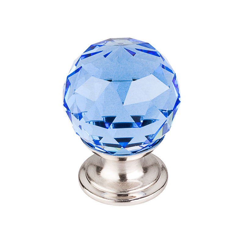Top Knobs Blue Crystal Knob 1 1/8 Inch  Base - Stellar Hardware and Bath 
