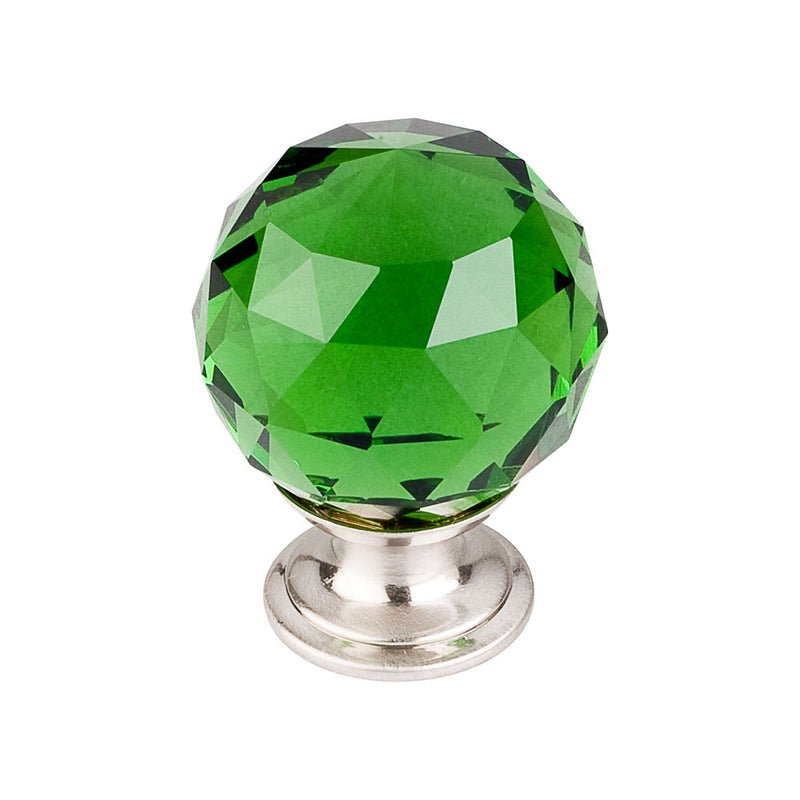 Top Knobs Green Crystal Knob 1 3/8 Inch  Base - Stellar Hardware and Bath 