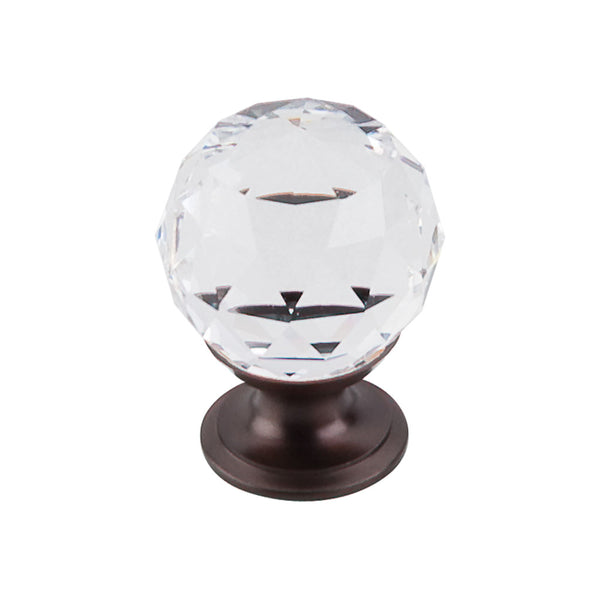 Top Knobs Clear Crystal Knob 1 1/8 Inch  Base - Stellar Hardware and Bath 