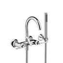 VAIA Tub mixer for wall-mounted installation with hand shower set - Stellar Hardware and Bath 