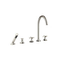 VAIA Five hole tub set for deck-mounted tub installation with diverter - Stellar Hardware and Bath 