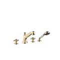 Madison Deck-mounted tub mixer, with hand shower set for deck-mounted tub installation - Stellar Hardware and Bath 
