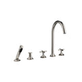 VAIA Five hole tub set for deck-mounted tub installation with diverter - Stellar Hardware and Bath 