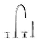 Tara Three-hole mixer with side spray set - Stellar Hardware and Bath 