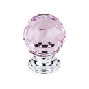 Top Knobs Pink Crystal Knob 1 1/8 Inch  Base - Stellar Hardware and Bath 