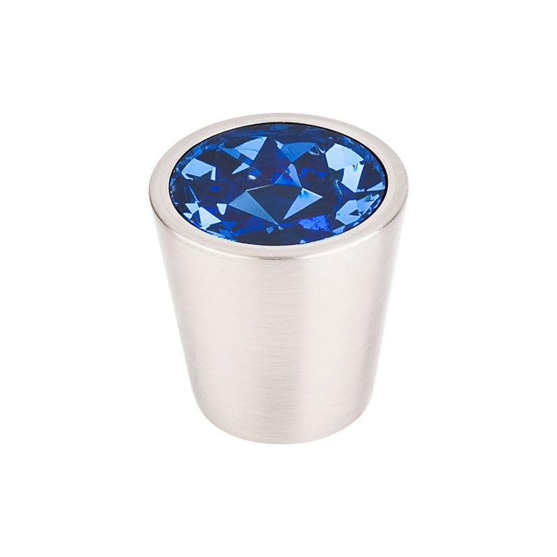 Top Knobs Blue Crystal Center Knob 1 1/16 Inch  Shell - Stellar Hardware and Bath 