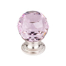 Top Knobs Pink Crystal Knob 1 1/8 Inch  Base - Stellar Hardware and Bath 