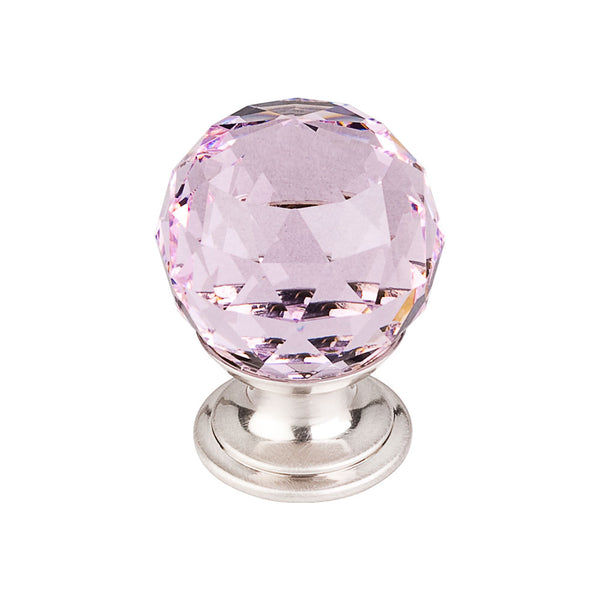 Top Knobs Pink Crystal Knob 1 1/8 Inch  Base - Stellar Hardware and Bath 