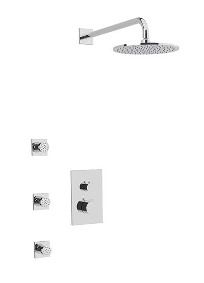 Artos PS133 - Otella Shower Set with Body Jets, Wall Mount Shower Head Round/Square - Stellar Hardware and Bath 