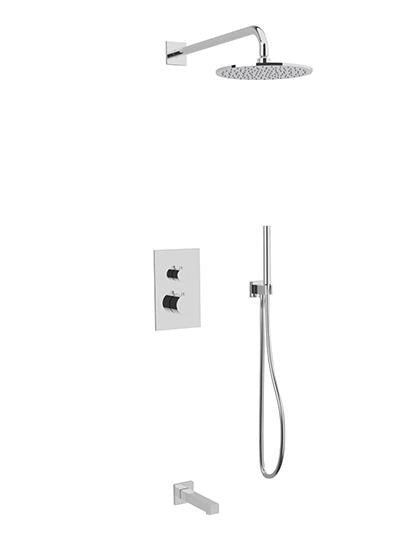 Artos PS121 - Otella Shower Set with Tub Filler, Hand Held, Wall Mount Shower Head Round/Square - Stellar Hardware and Bath 