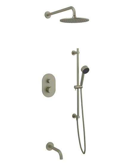 Artos PS116 - Opera Shower Set with Tub Filler, Slide Bar, Wall Mount Shower Head Round - Stellar Hardware and Bath 