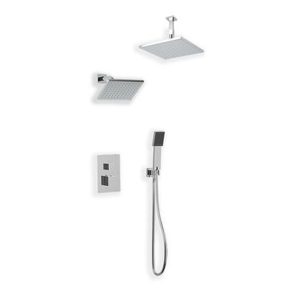 Artos PS107 - Milan Shower Set with Handheld, Wall Mount Shower Head, Ceiling Mount Shower Head Square - Stellar Hardware and Bath 