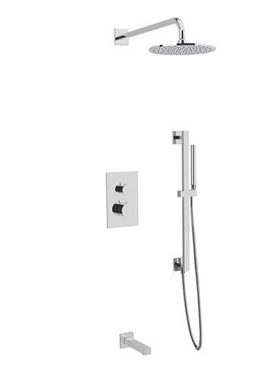 Artos PS117 - Otella Shower Set with Tub Filler, Slide Bar, Wall Mount Shower Head Round/Square - Stellar Hardware and Bath 