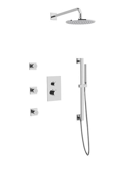 Artos PS125 - Otella Shower Set with Body Jets, Slide Bar, Wall Mount Shower Head Round/Square - Stellar Hardware and Bath 