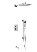 Artos PS115 - Milan Shower Set with Slide Bar, Tub Filler, Wall Mount Shower Head Square - Stellar Hardware and Bath 