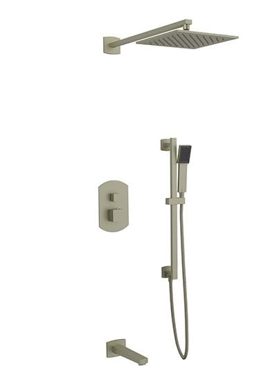 Artos PS118 - Safire Shower Set with Tub Filler, Slide Bar, Wall Mount Shower Head Curved - Stellar Hardware and Bath 