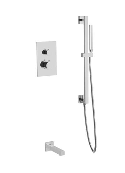 Artos PS149 - Otella Shower Set with Slide Bar, Tub Filler Round/Square - Stellar Hardware and Bath 