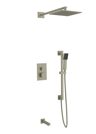 Artos PS115 - Milan Shower Set with Slide Bar, Tub Filler, Wall Mount Shower Head Square - Stellar Hardware and Bath 